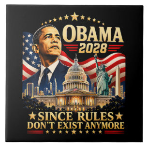 Obama 2028 Aangezien Regels Niet Meer Bestaan Tegeltje