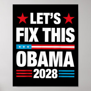 Obama 2028 Amerikaanse vlag Obama voor President 2 Poster