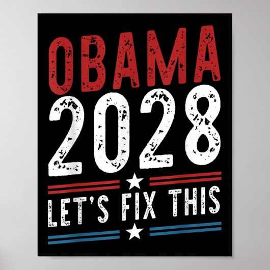 Obama 2028 gaat dit oplossen poster (Voorkant)