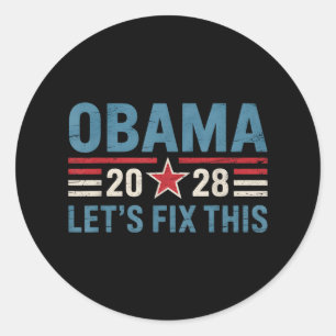 Obama 2028 grappige politieke patriottische verki Ronde Sticker