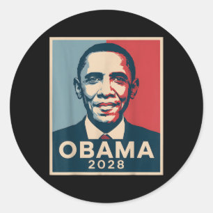 Obama 2028 grappige politieke patriottische verki Ronde Sticker