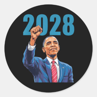  Obama 2028 grappige politieke patriottische verki Ronde Sticker