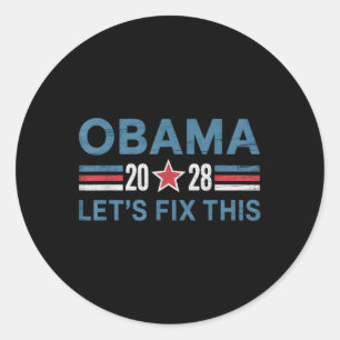 Obama 2028 grappige politieke patriottische verki Ronde Sticker