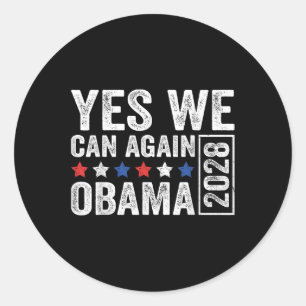 Obama 2028 grappige politieke verkiezingen retrait ronde sticker