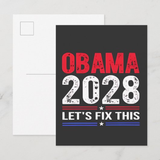 Obama 2028: Laten we deze democratische verkiezing Aankondigingskaart (Voorkant / Achterkant)