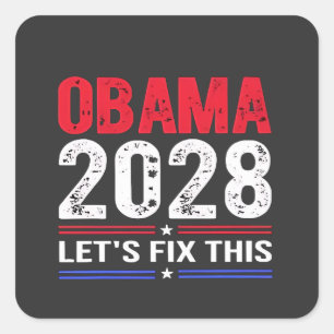Obama 2028: Laten we deze democratische verkiezing Vierkante Sticker