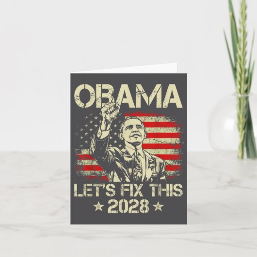 Obama 2028 Let's Fix This Obama 48th President Kaart (Voorkant)