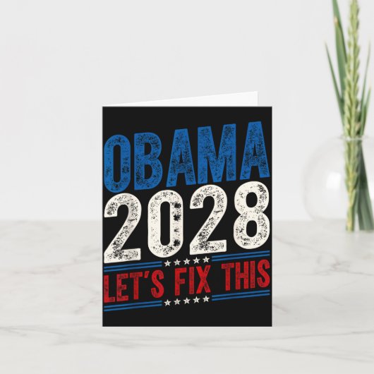 Obama 2028 Let's Fix This Obama 48th President Kaart (Voorkant)