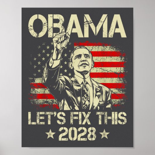 Obama 2028 Let's Fix This Obama 48th President Poster (Voorkant)
