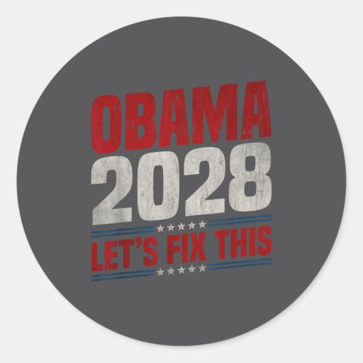 Obama 2028 Let's Fix This Obama 48th President Ronde Sticker (Voorkant)