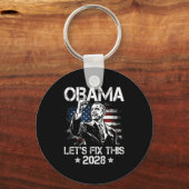 Obama 2028 Let's Fix This Obama 48th President Sleutelhanger (Voorkant)