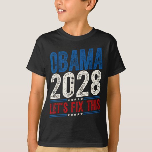 Obama 2028 Let's Fix This Obama 48th President T-shirt (Voorkant)