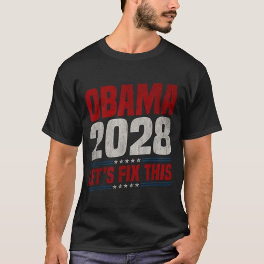Obama 2028 Let's Fix This Obama 48th President T-shirt (Voorkant)