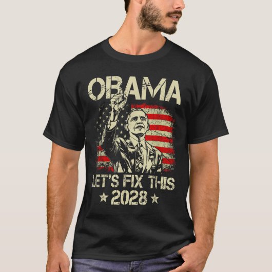 Obama 2028 Let's Fix This Obama 48th President T-shirt (Voorkant)