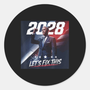 Obama 2028 Obama Patriottische Politieke Rally Ronde Sticker