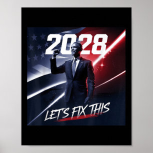 Obama 2028 patriottische politieke bijeenkomst poster