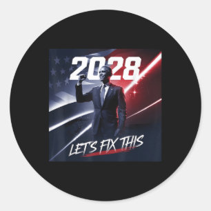 Obama 2028 patriottische politieke bijeenkomst ronde sticker