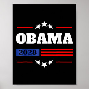Obama 2028 President Amerikaanse vlag Pro Obama Vi Poster