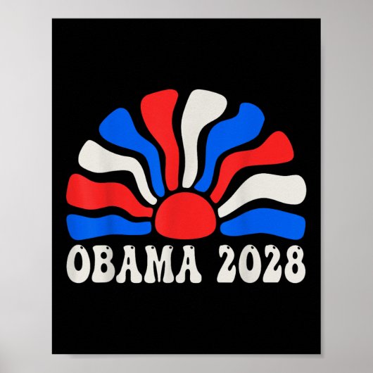 Obama 2028 Retro Amerikaanse vlag Patriottisch Pr Poster (Voorkant)