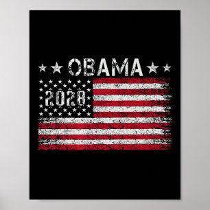 Obama 2028 Retro  Amerikaanse vlag Patriottische p Poster