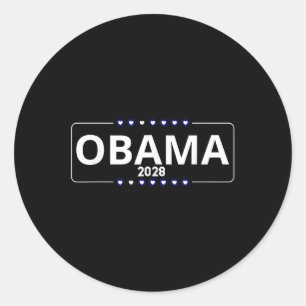 Obama 2028 Retro Obama President 2028 Obama 2 Ronde Sticker
