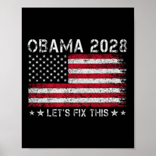 Obama 2028 Retro vlag Amerikaanse patriottische p Poster