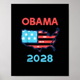 Obama 2028 Usa Kaart Patriottisch Politiek Verkiez Poster
