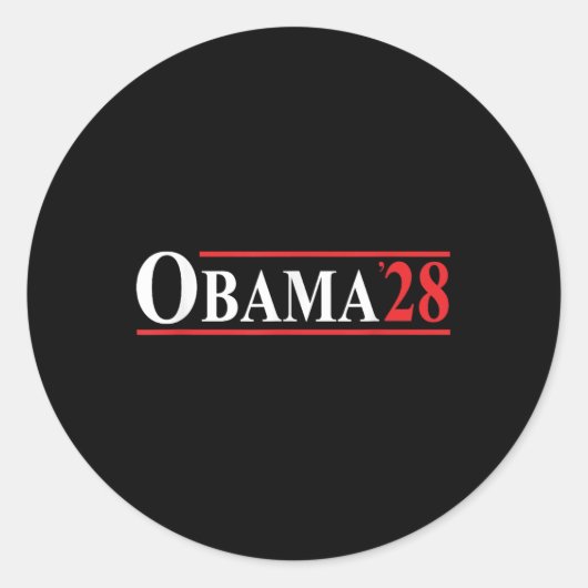 Obama 28 Retro Vintage Ronde Sticker (Voorkant)