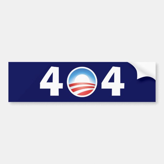 Obama 404 zonder wirwar van kabels - Bestand niet Bumpersticker (Voorkant)