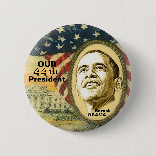 Obama 44 ronde button 5,7 cm (Voorkant)