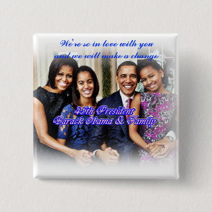 Obama,45e President_Button Vierkante Button 5,1 Cm