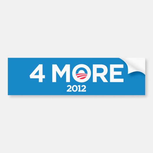 Obama 4 Meer dan 2012 Bumpersticker (Voorkant)