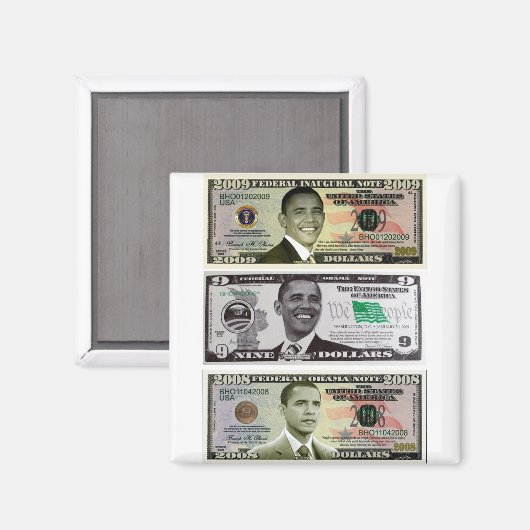 Obama 9 dollar Bill Magneet (Voorkant / Achterkant)