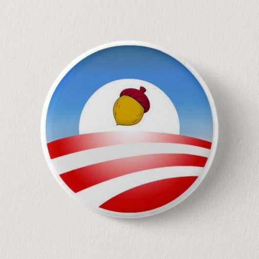 Obama Acorn Ronde Button 5,7 Cm (Voorkant)