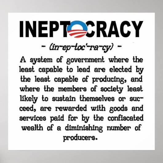 Obama Administration Ineptocracy Poster (groot) (Voorkant)