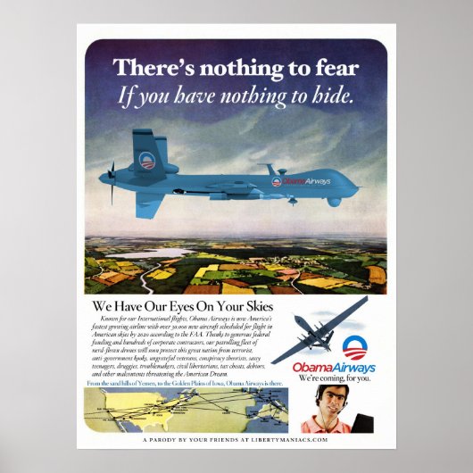 Obama Airways Drone Parody Poster (Voorkant)