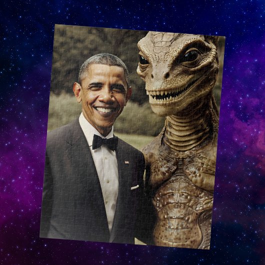 Obama Alien ontmoet fotosamenzwering Legpuzzel