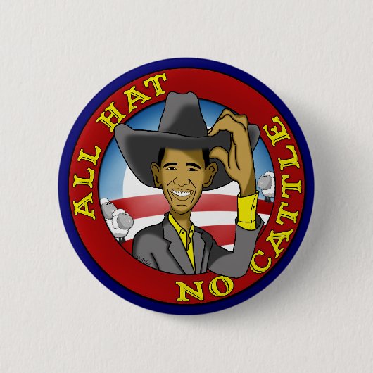 Obama all Pet No Cattle Ronde Button 5,7 Cm (Voorkant)