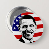 Obama Amerikaanse Vlag Knop Ronde Button 7,6 Cm (Voorkant /achterkant)