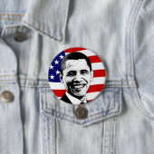 Obama Amerikaanse Vlag Knop Ronde Button 7,6 Cm (In situ)