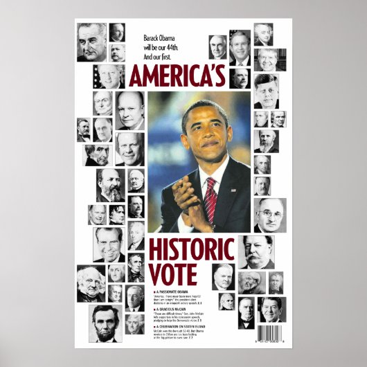 Obama: Amerika's historische Poster voor stemmen (Voorkant)
