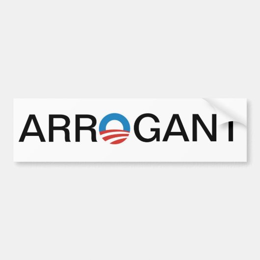 Obama Arrogant Bumpersticker (Voorkant)