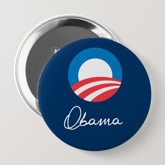 OBAMA AUTOGRAPH RONDE BUTTON 4,0 CM (Voorkant /achterkant)