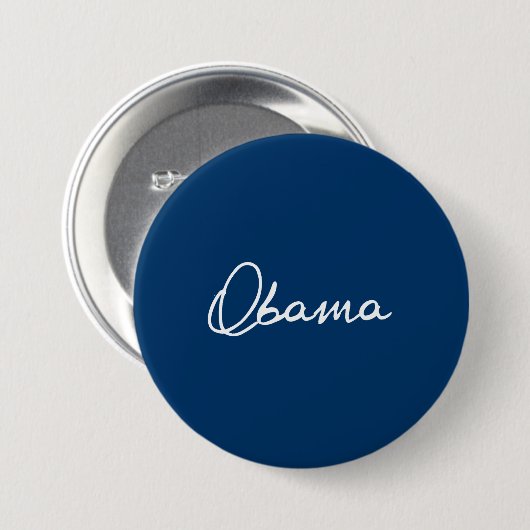 OBAMA AUTOGRAPH RONDE BUTTON 7,6 CM (Voorkant /achterkant)
