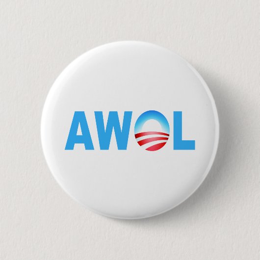 OBAMA AWOL RONDE BUTTON 5,7 CM (Voorkant)