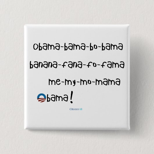 Obama-bama-bo-ama Button (Voorkant)