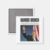Obama: Barrière doorbroken Magneet (Voorkant / Achterkant)