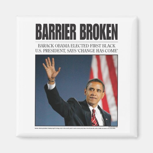 Obama: Barrière doorbroken Magneet (Voorkant)