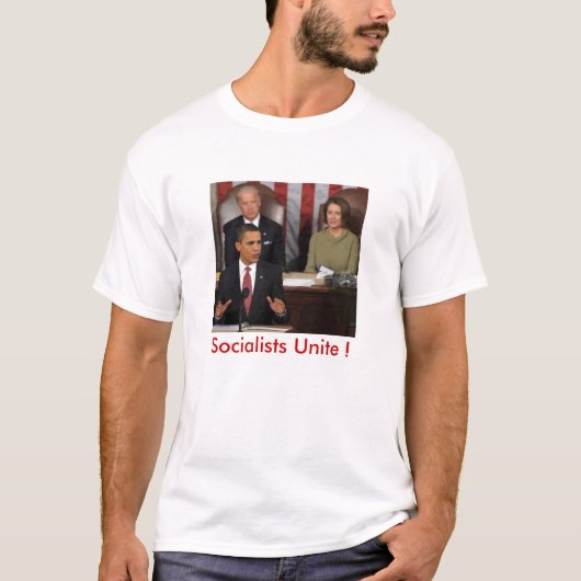 obama_beleid_207645e, Socialisten Unite! T-shirt (Voorkant)