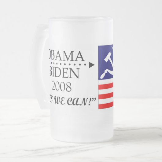 Obama-Biden2008 Frosty Matglas Bierpul (Voorkant links)